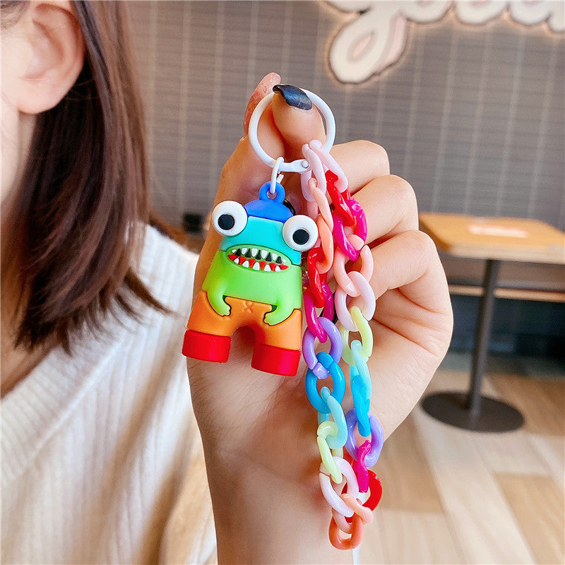 Wholesale PVC Little Monster Wrist Keychain
